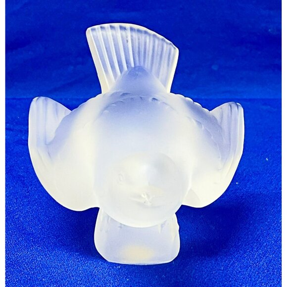Estate Lalique Frosted Crystal Bird Paperweight! - Damaged! 121 - Picture 2 of 12